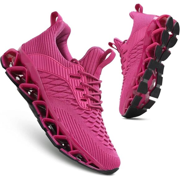 Women Bright Purple Slip-On Walking Running Shoes Blade Sneaker Non-Slip Comfort - Picture 7 of 8